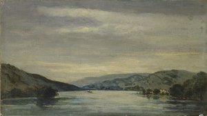 Coniston Water, 1838 (öljy myllylevylle, asennettu piirustukseksi)
